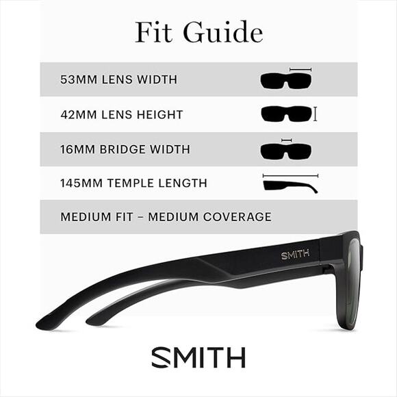 NWT SMITH Unisex Lowdown Slim 2 Sunglasses Matte Black Grey Green ChromaPop OS - Picture 3 of 3